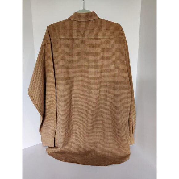 Vtg. Men Tommy Hilfiger Button Down Shirt Large Long Sleeve Plaid Brown Red - Picture 2 of 9